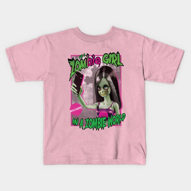 Zombie Girl Kids T-Shirt by Daily Detour